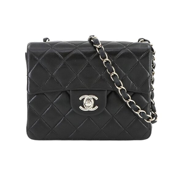 CHANEL Mini Matelasse Chain Shoulder Bag Leather Black A35200 90281972 - Picture 1 of 8